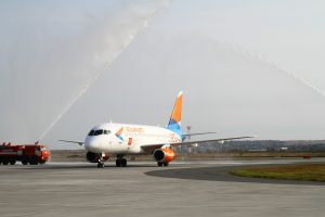 
Аэропорт &laquo;Гагарин&raquo; принял первый рейс авиакомпании &laquo;Азимут&raquo;