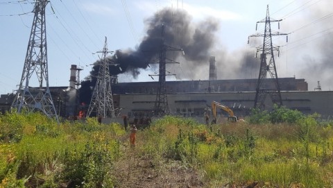 
На территории теплоэлектростанции произошел пожар