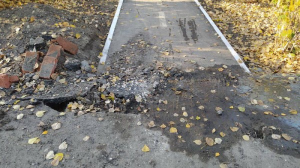 Саратовчанка пожаловалась на велодорожку в сквере борцов революции 1905 года, в которой &laquo;закопаны деньги&raquo; горожан
