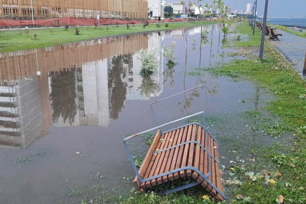 Ливень, град и шторм. В Саратове затопило улицы, повалило деревья и прекратилось движение электротранспорта