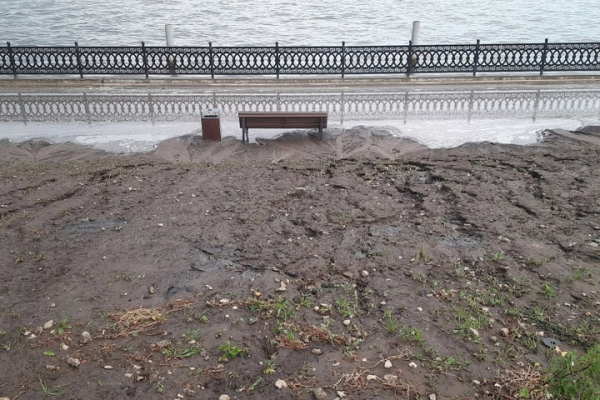 Ливень, град и шторм. В Саратове затопило улицы, повалило деревья и прекратилось движение электротранспорта