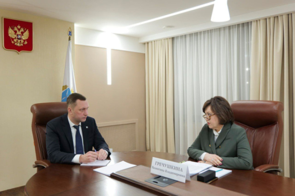 Роман Бусаргин провел рабочую встречу с главой Краснокутского района Валентиной Гречушкиной