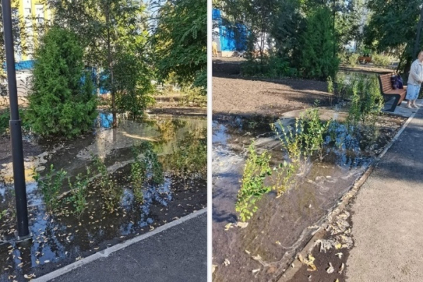 &laquo;Вот тебе, бабушка, и фонтан&raquo;: на Ильинской площади затопило сквер, о благоустройстве которого регулярно отчитывается администрация (фото)